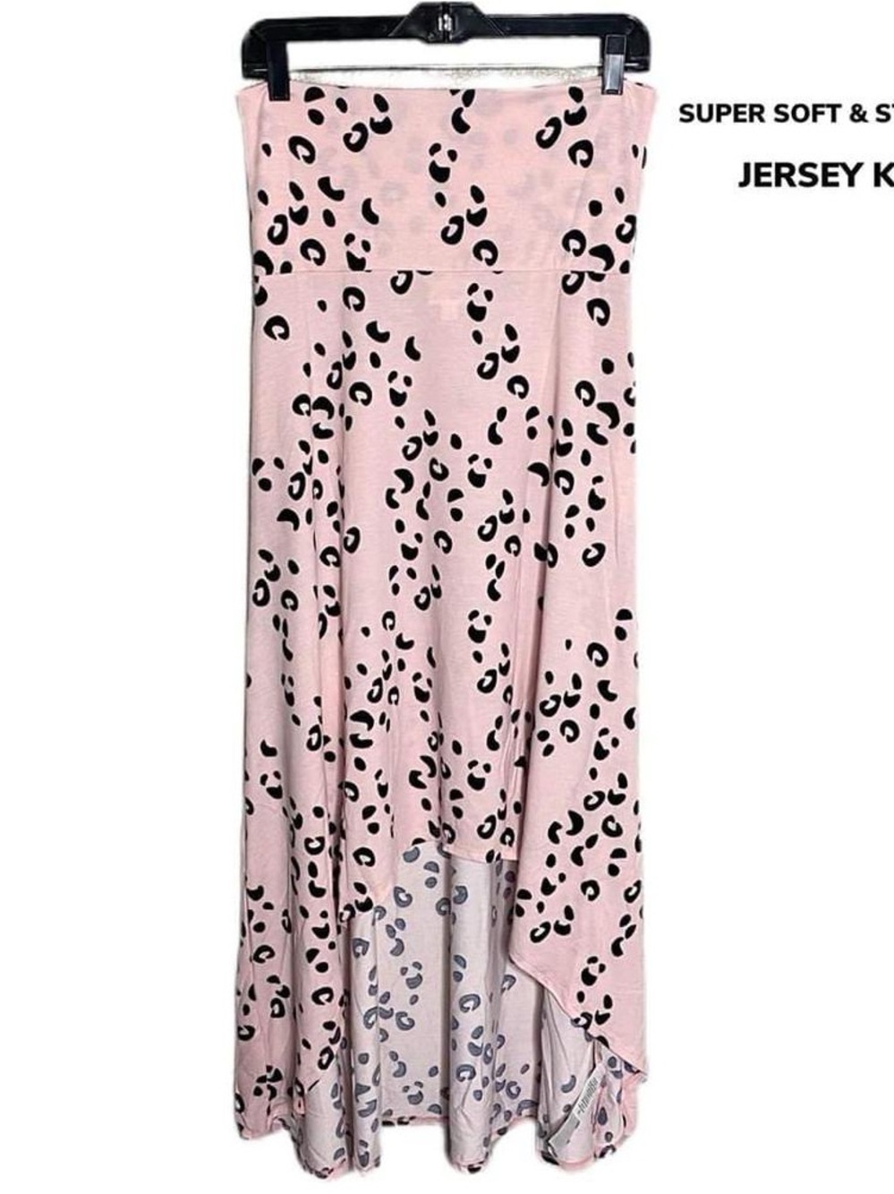 LuLaRoe Pink High-Low Leopard Print Maxi Skirt